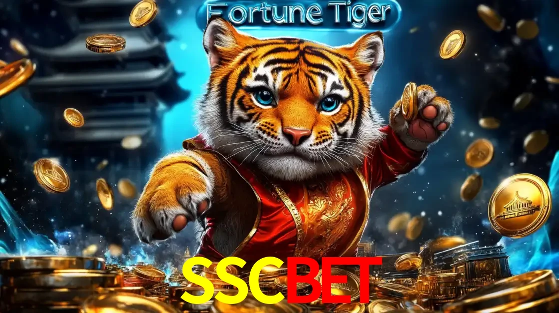 Imagem promocional do jogo de slot Fortune Tiger, com um tigre majestoso em traje tradicional cercado por uma fortuna em moedas de ouro, disponível agora no cassino SSCBET.